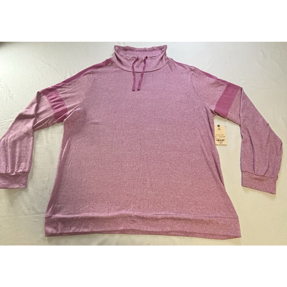 St. John’s Bay Women’s Funnel Neck Pullover Sweatshirt XL‎ Meadow Mauve NWT Soft